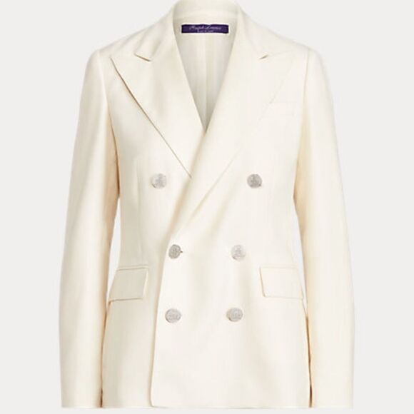 Ralph Lauren Collection ~ Ivory Stretch Wool Double Breasted Camden Blazer - Picture 8 of 16